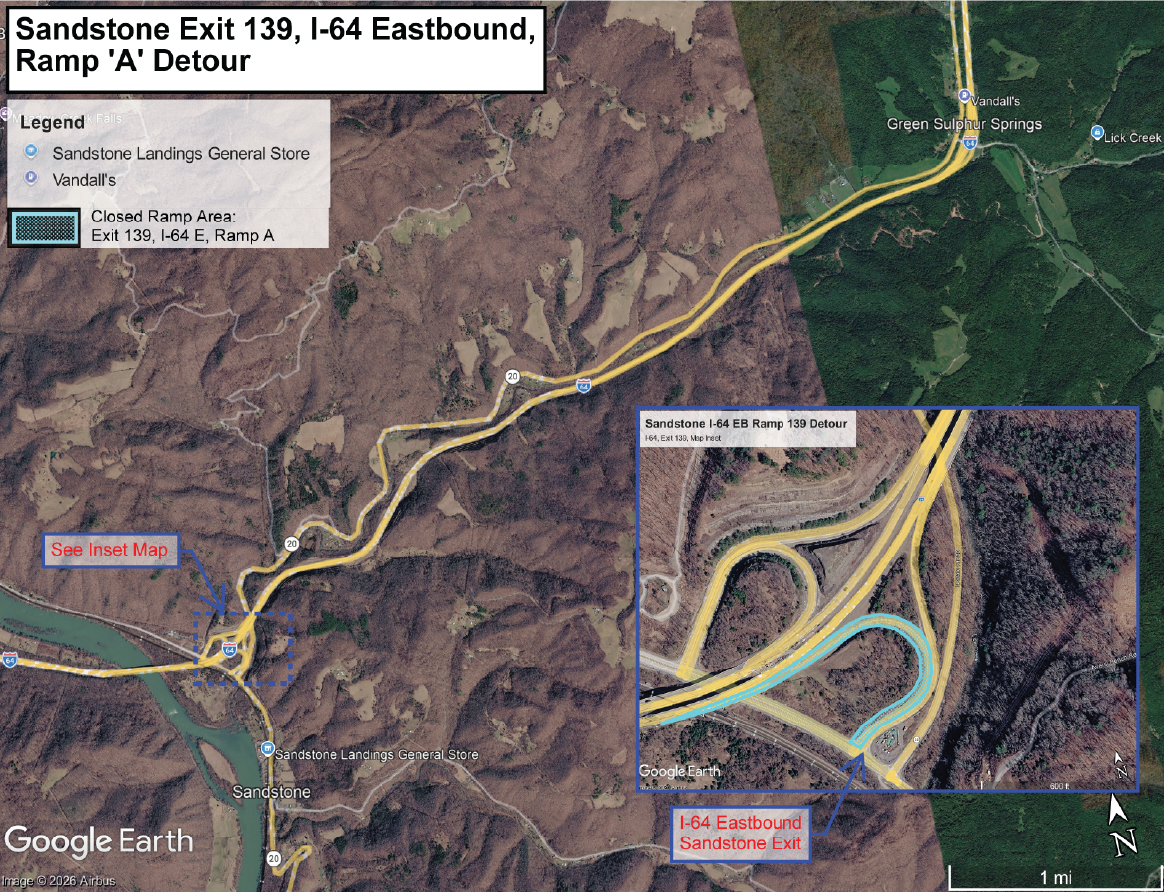 New Traffic Pattern to Begin April 1, 2026, at I-64 Sandstone